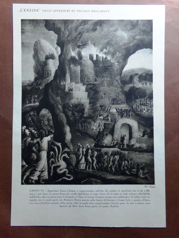 Stampa del 1927 Eneide Niccolò dell'Abate Canti V e VI …