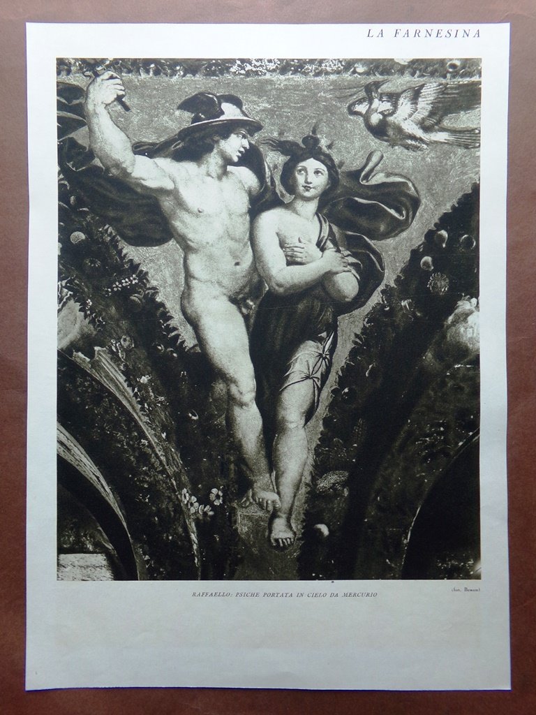 Stampa del 1927 Farnesina Psiche portata in Cielo Mercurio Sodoma …