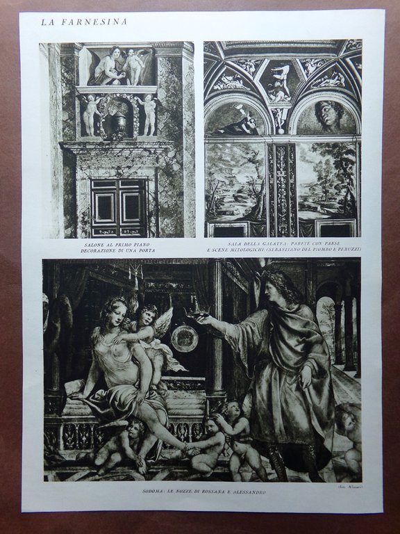 Stampa del 1927 Farnesina Psiche portata in Cielo Mercurio Sodoma …