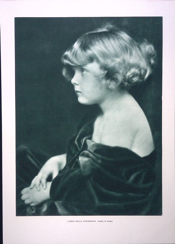Stampa del 1927 L'Arte nella Fotografia Studio di Bimba Penombre