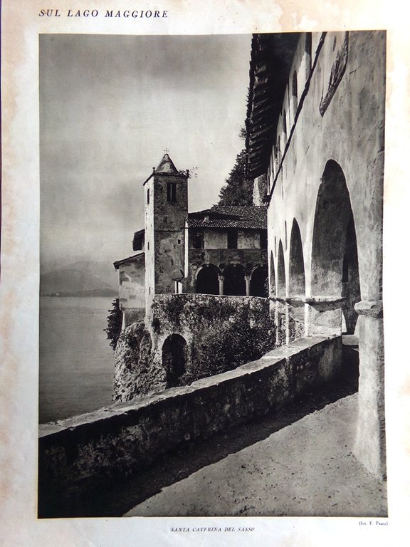 Stampa del 1927 Lago Maggiore Santa Caterina del Sasso Isola …