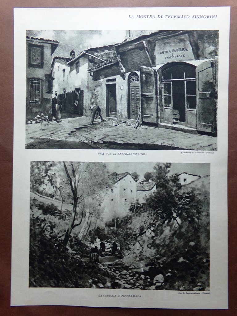 Stampa del 1927 Mostra di Telemaco Signorini Settignano Pietramala Montechiari