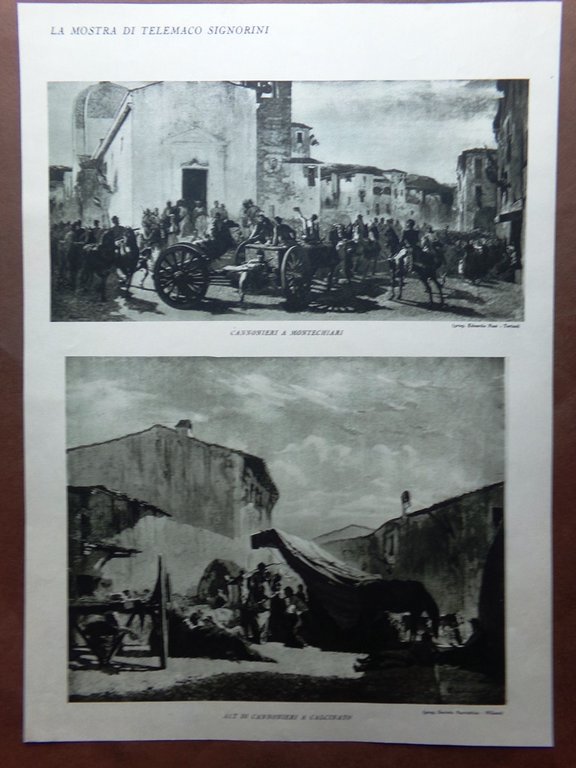 Stampa del 1927 Mostra di Telemaco Signorini Settignano Pietramala Montechiari