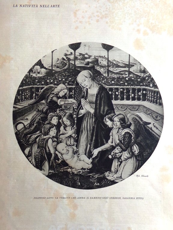 Stampa del 1927 Natività Arte Gherardo delle Notti Adorazione Lippi …