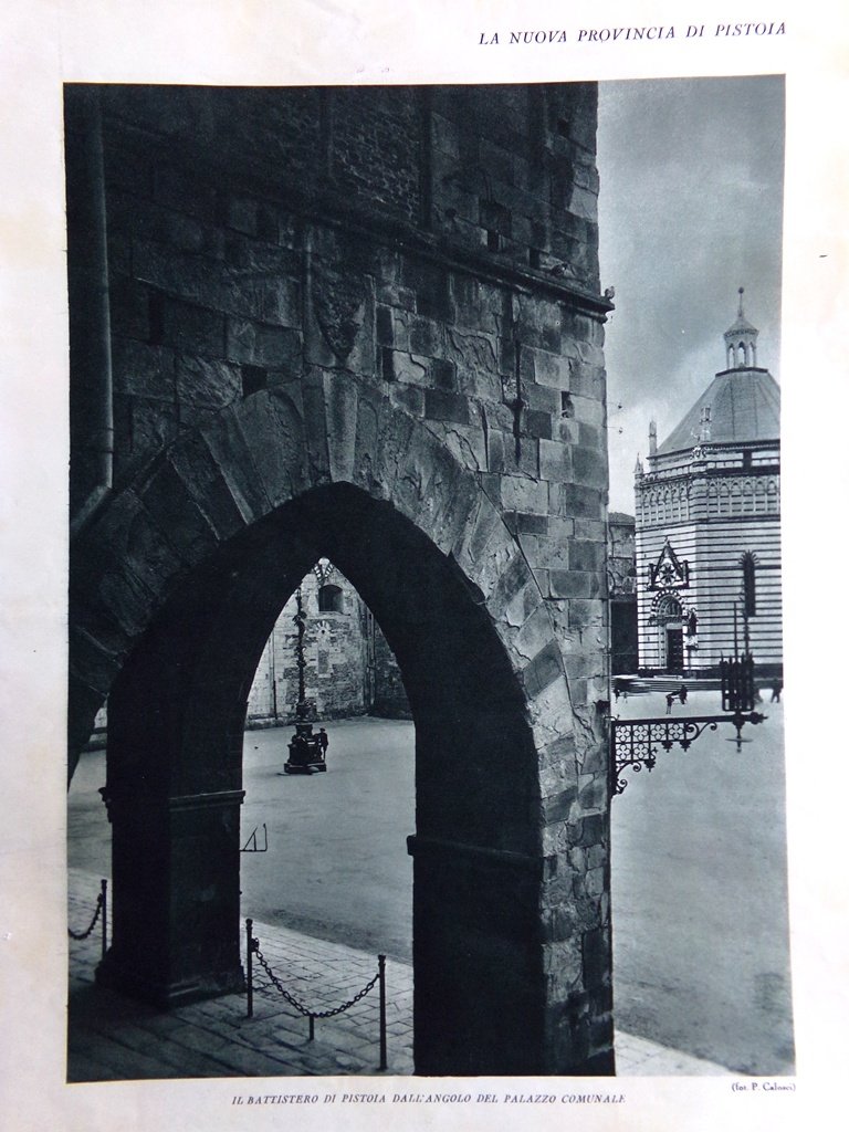 Stampa del 1927 Nuova Provincia Pistoia Chiesa Madonna Umiltà Battistero