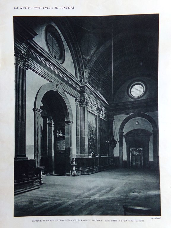 Stampa del 1927 Nuova Provincia Pistoia Chiesa Madonna Umiltà Battistero