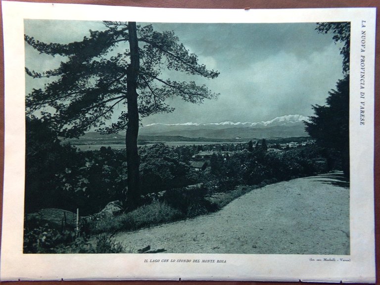 Stampa del 1927 Nuova Provincia Varese Busto Arsizio Gallarate Lago …