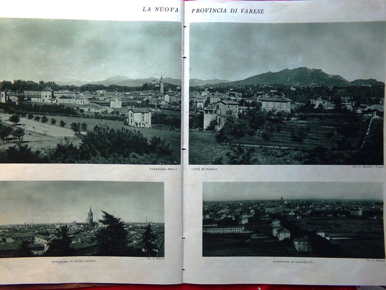 Stampa del 1927 Nuova Provincia Varese Busto Arsizio Gallarate Lago …