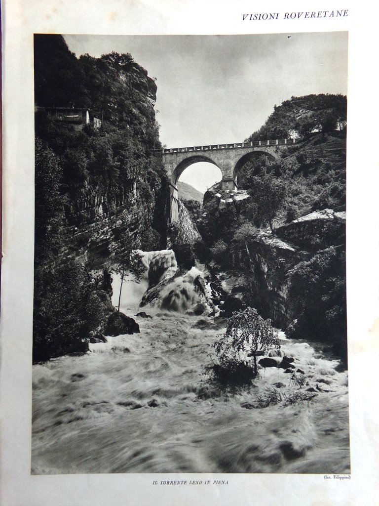 Stampa del 1927 Rovereto Cappella San Colombano Torrente Leno in …
