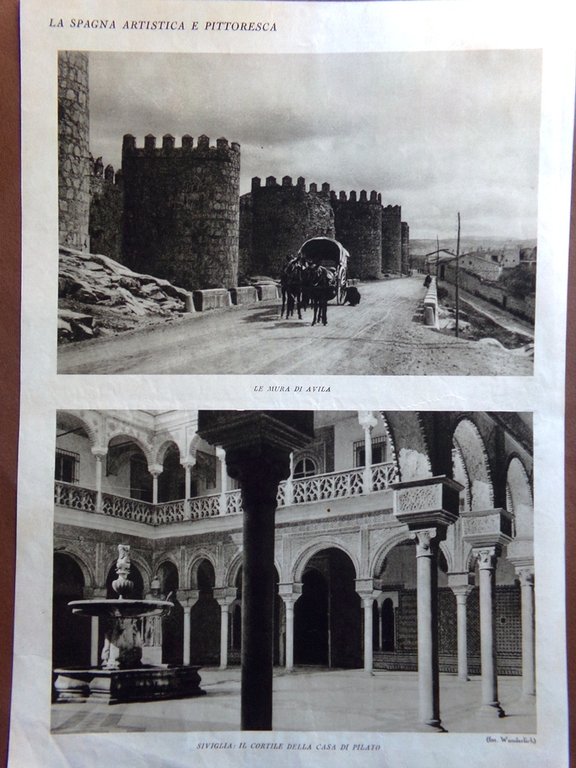 Stampa del 1927 Spagna Cattedrale di Segovia Mura Avila Casa …
