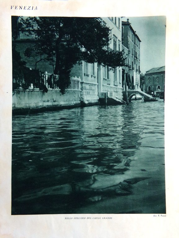 Stampa del 1927 Venezia Veneta Marina Canal Grande Bragozzi