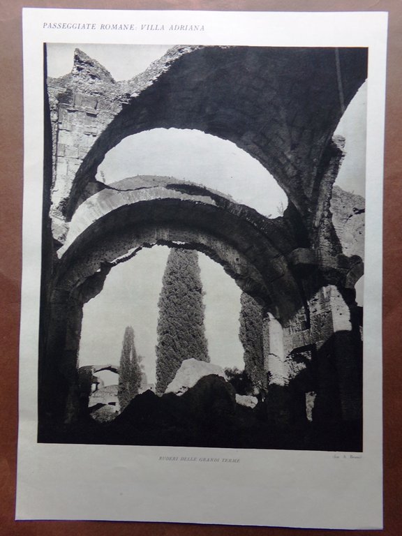 Stampa del 1927 Villa Adriana Roma Rovine Antica Basilica Ruderi …