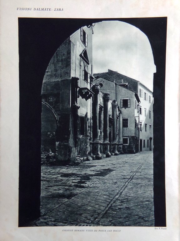 Stampa del 1927 Visioni Dalmate Zara Porta San Rocco Marina …