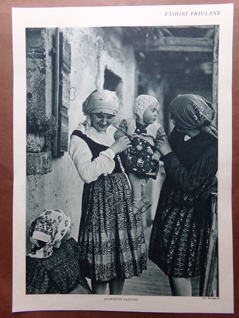 Stampa del 1927 Visioni del Friuli Quartetto Paesano Interni Rustici …