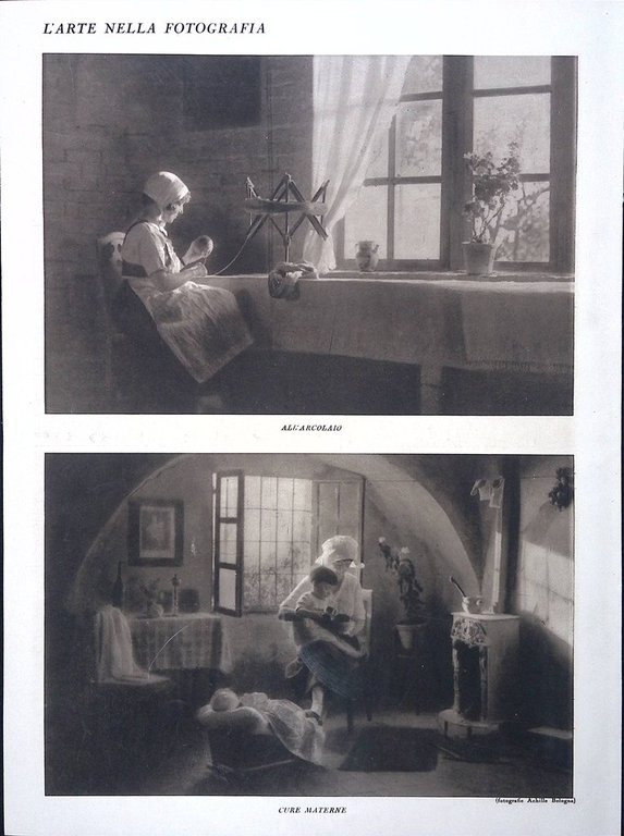 Stampa del 1928 Arte nella Fotografia Mattino Arcolaio Cure Materne