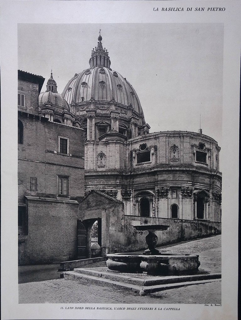 Stampa del 1928 Basilica di San Pietro Arco Svizzeri Cappella …