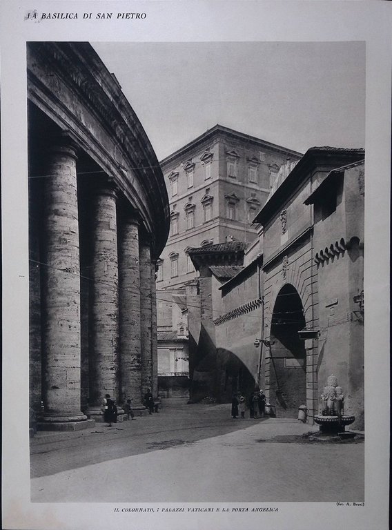 Stampa del 1928 Basilica di San Pietro Popolo Statue Palazzi …