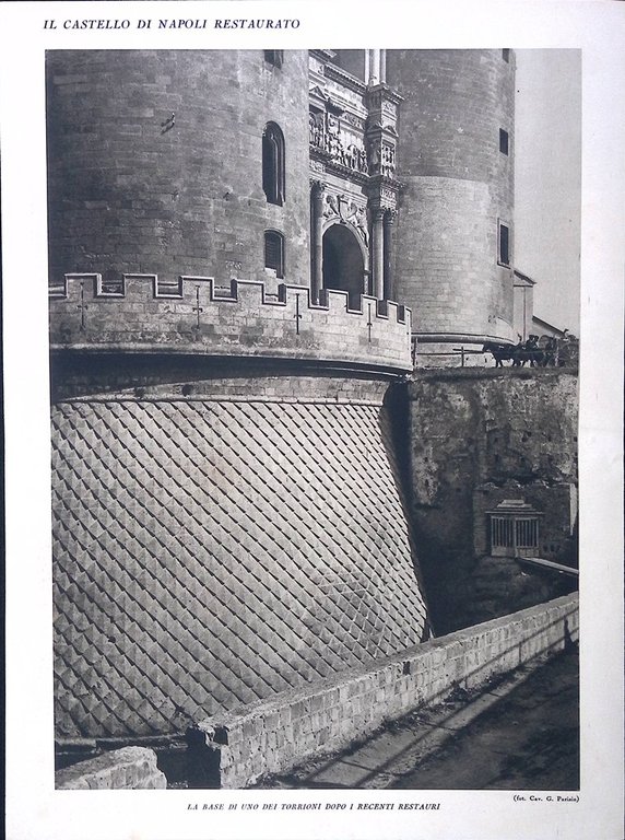 Stampa del 1928 Castello di Napoli Arco d'Aragona Torrioni dopo …