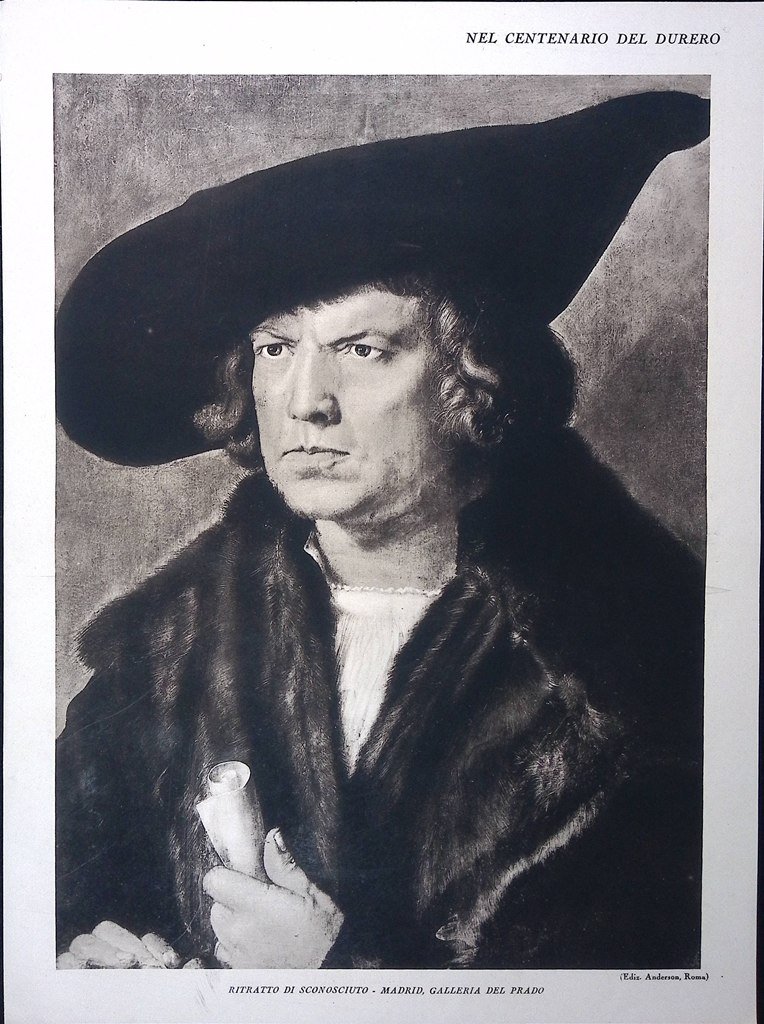 Stampa del 1928 Centenario Albrecht Dürer Ritratto di Sconosciuto Gesù …