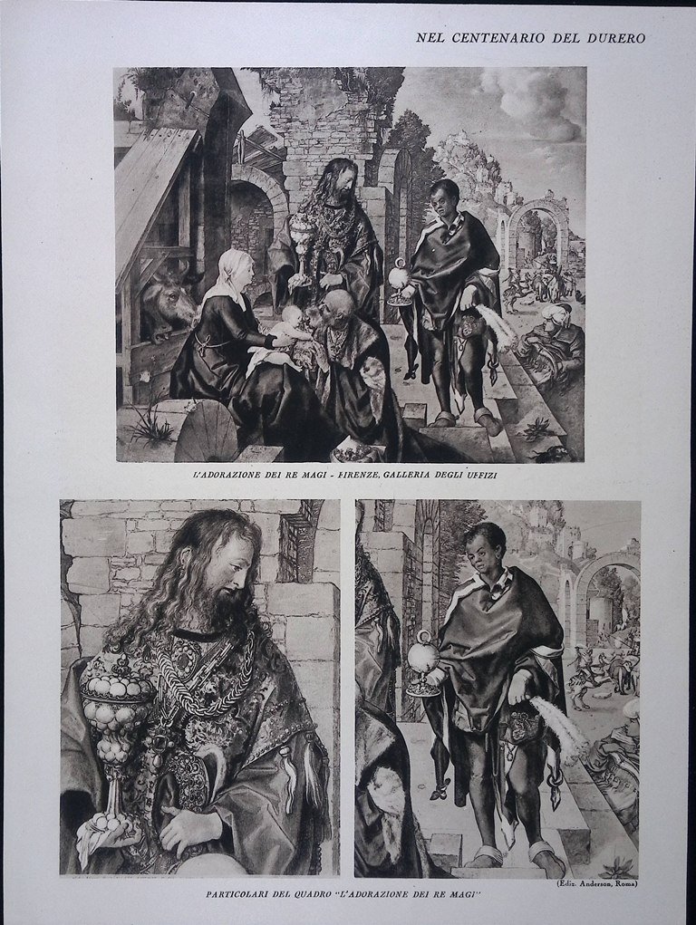 Stampa del 1928 Centenario Albrecht Dürer Vergine Figlio Adorazione dei …