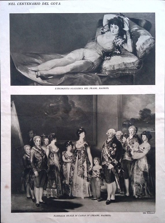 Stampa del 1928 Centenario Goya Autoritratto Incognita Famiglia Carlo Prado … | Immagine Gallery 2