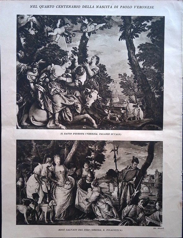 Stampa del 1928 Centenario Paolo Veronese Nozze Cana Ratto d'Europa … | Immagine Gallery 2