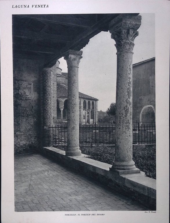 Stampa del 1928 Laguna Veneta Torre Murano Torcello Portico del …
