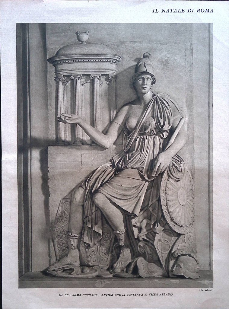 Stampa del 1928 Natale di Roma Dea Villa Albani Antonio … | Immagine principale