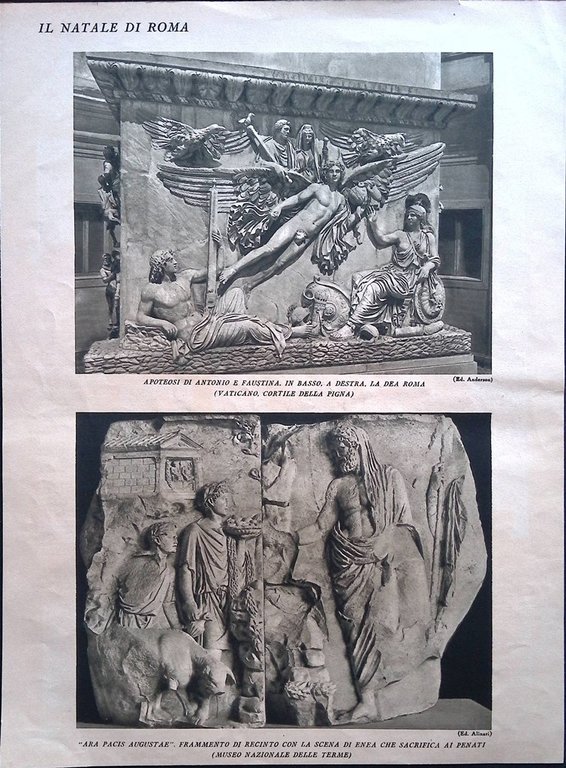 Stampa del 1928 Natale di Roma Dea Villa Albani Antonio … | Immagine Gallery 2