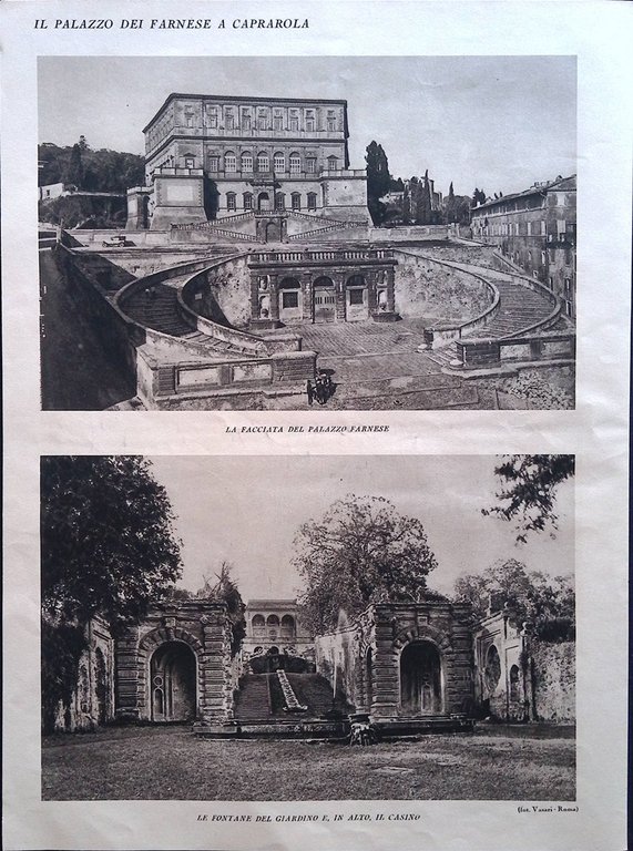Stampa del 1928 Reggia Farnese Caprarola Facciata Palazzo Fontane del … | Immagine Gallery 2