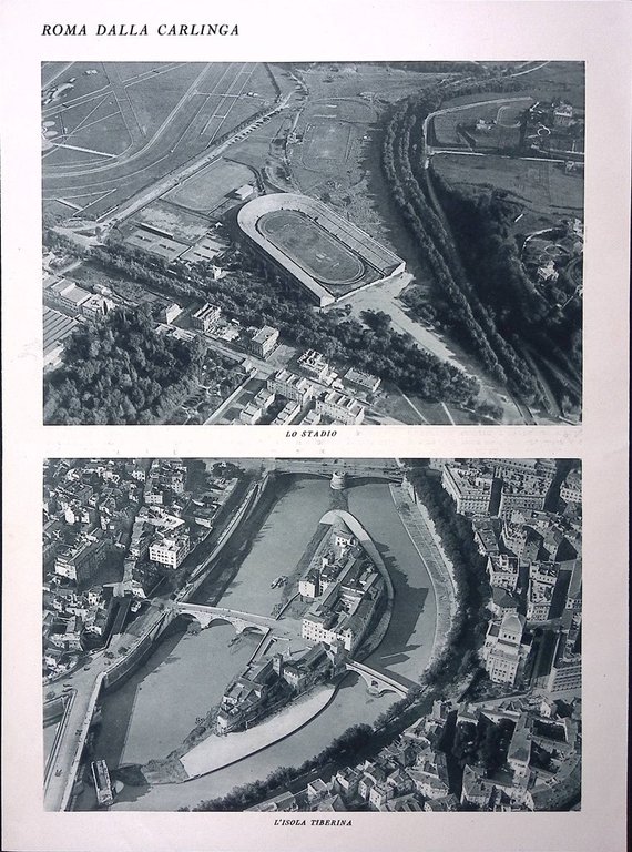Stampa del 1928 Roma dalla Carlinga San Giovanni Laterano Trinità …