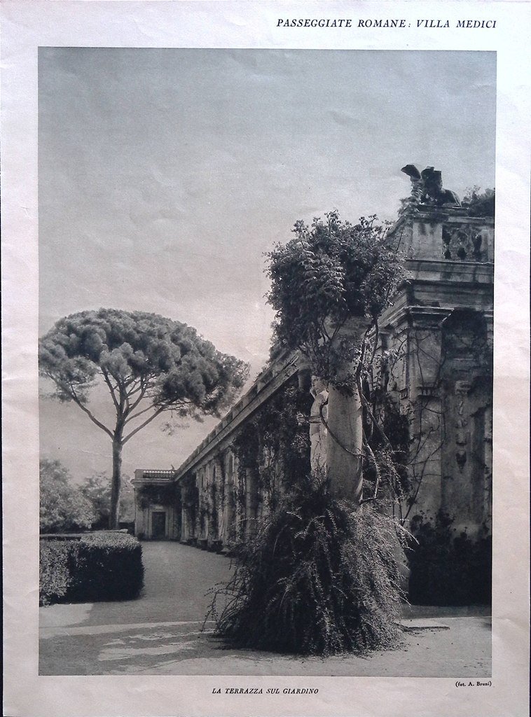 Stampa del 1928 Villa Medici Passeggiate Romane Terrazza Ingresso Giardino | Immagine principale
