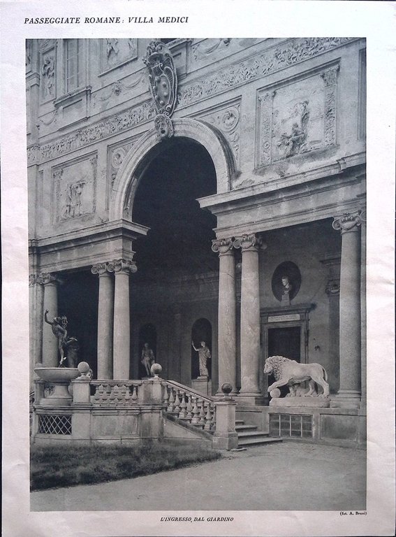 Stampa del 1928 Villa Medici Passeggiate Romane Terrazza Ingresso Giardino | Immagine Gallery 2