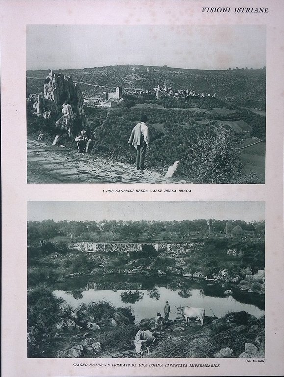 Stampa del 1928 Visioni Istriane Valle Draga Stagno Isola Cissa … | Immagine Gallery 1