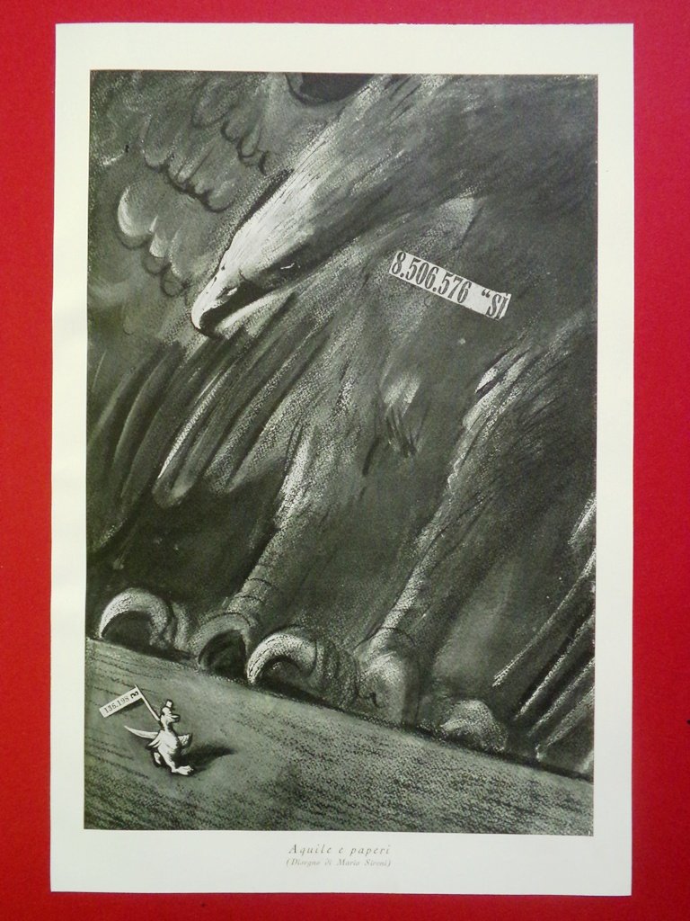 Stampa del 1929 Aquile e Paperi disegno di Mario Sironi