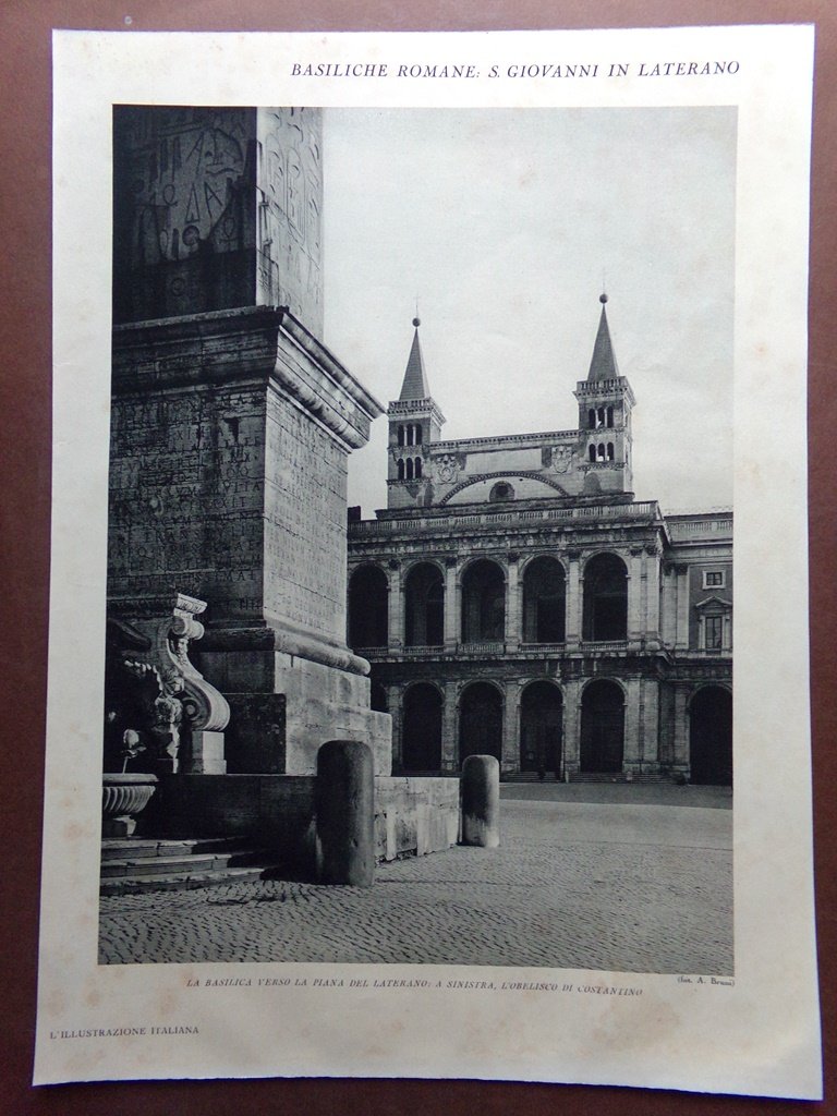 Stampa del 1929 Basiliche romane San Giovanni in Laterano Obelisco …