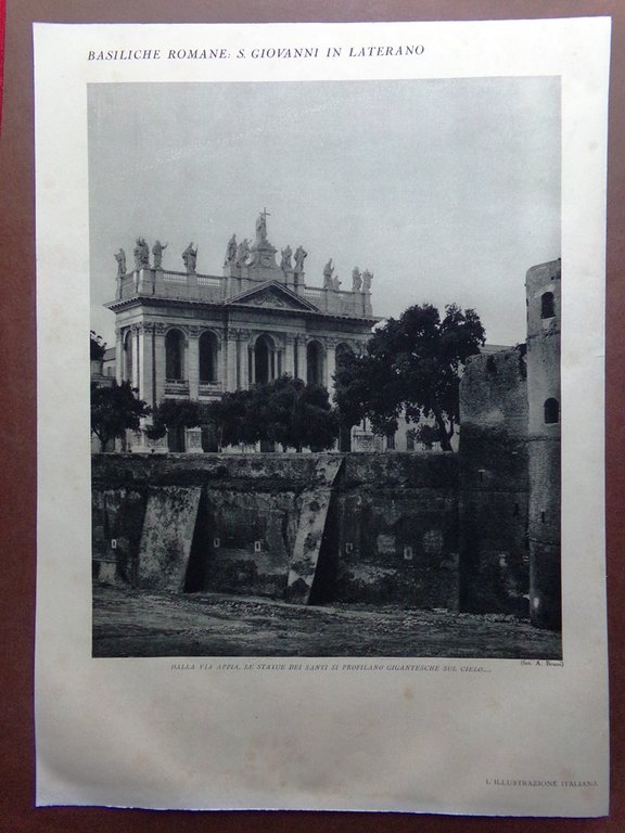 Stampa del 1929 Basiliche San Giovanni in Laterano Pozzo samaritana …