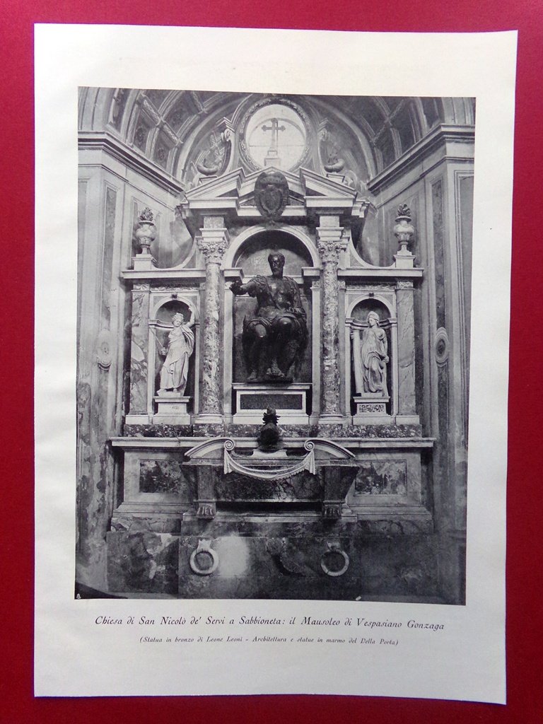 Stampa del 1929 Chiesa San Nicolò de Servi Sabbioneta Mausoleo …