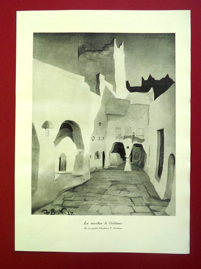 Stampa del 1929 La Moschea di Gadames Quadro del Pittore …