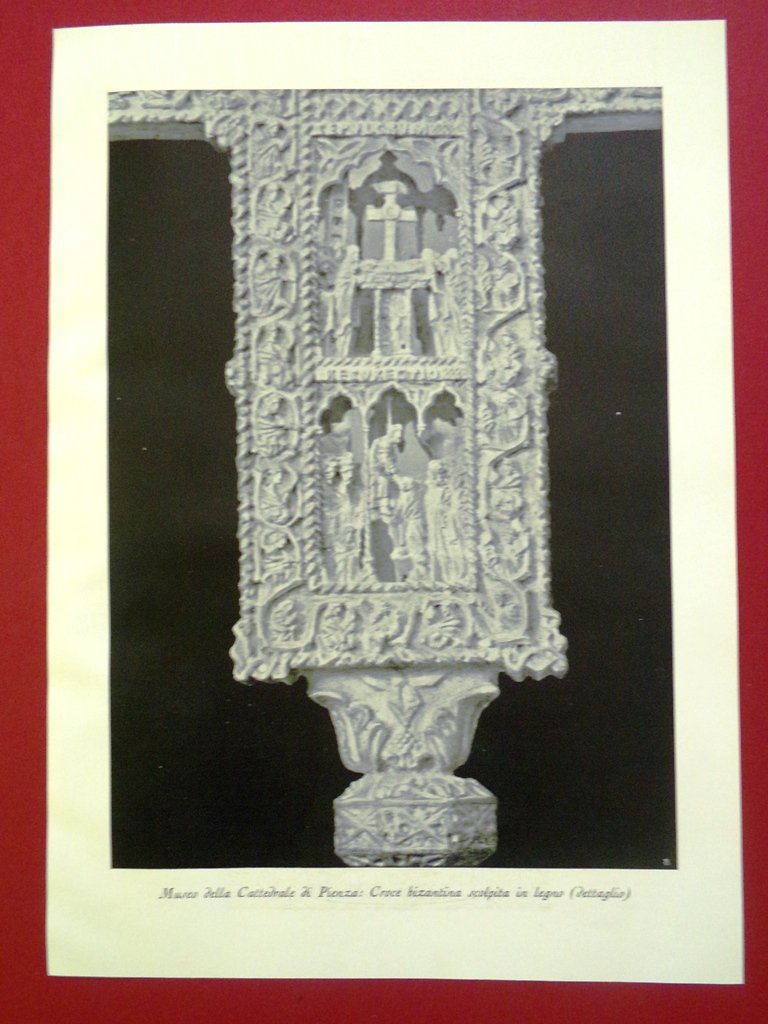 Stampa del 1929 Museo della Cattedrale di Pienza Croce Bizantina