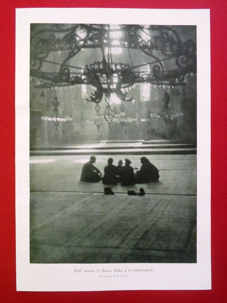 Stampa del 1929 Nell'interno di Santa Sofia a Costantinopoli Fotografia …