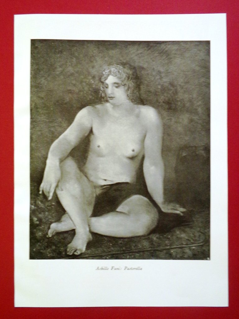 Stampa del 1929 Quadro di Achille Funi Pastorella