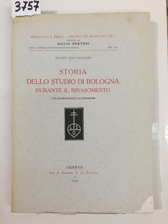 STORIA DELLO STUDIO DI BOLOGNA DURANTE IL RINASCIMENTO.