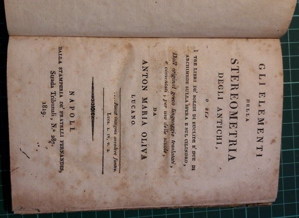 ELEMENTI DELLA STEREOMETRIA DEGLI ANTICHI O SIA I TRE LIBRI …