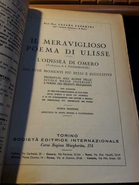 IL MERAVIGLIOSO POEMA DI ULISSE. L'ODISSEA DI OMERO (TRADUZIONE DI …