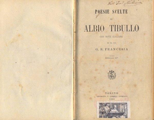 Poesie scelte di Albio Tibullo, con note italiane di G. …
