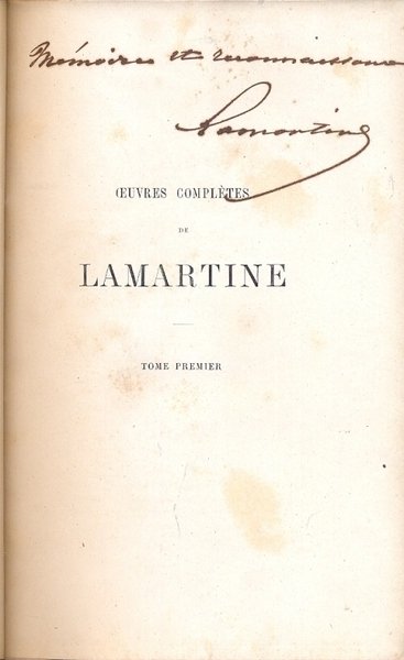 Oeuvres completes. Publiees et inedit. Méditations poétiques.