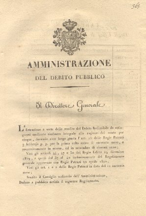 Il Direttore Generale dell'Amministrazione del debito pubblico notifica il seguente …