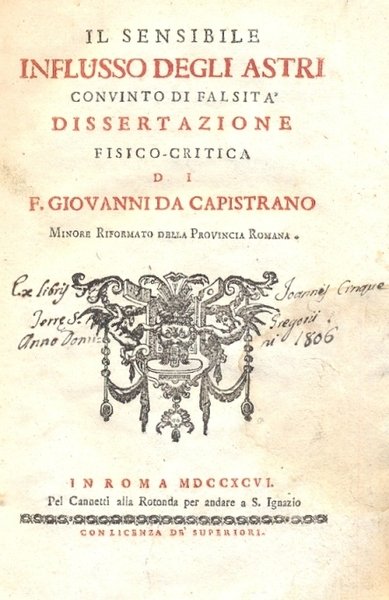 Il sensibile influsso degli astri convinto di falsità, dissertazione fisico …