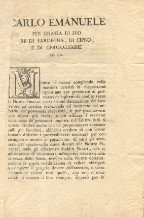 Carlo Emanuele dispone il pagamento, da parte di tutti i …